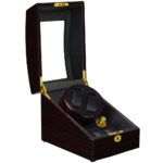 High Glossy Ebony 2-Watch Winder with 3-Watch Storage