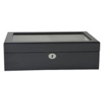 High Glossy Carbon Fiber 10 Watch Case with Tempered Glass Display