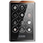 Zebra Wood Grain 12 Watch Winder with Touchscreen Control