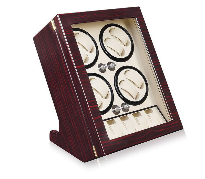 Ebony Finish 8-Watch Winder with 5-Watch Storage