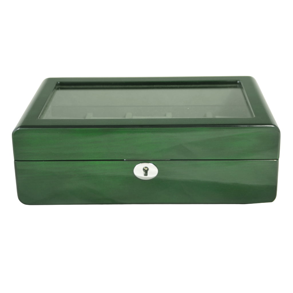 High Glossy Green Oak Grain Spliced Carbon Fiber 10 Watch Storage Case