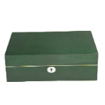 High Glossy Green Oak Grain 10 Watch Case with Ivory Velvet Interior