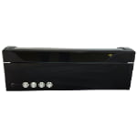 Black 8 watch winder rear panel with power connection and four knob controls