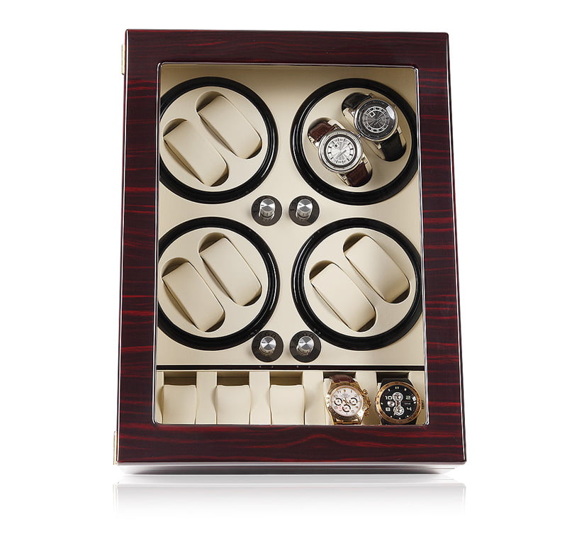 Ebony Finish 8-Watch Winder with 5-Watch Storage