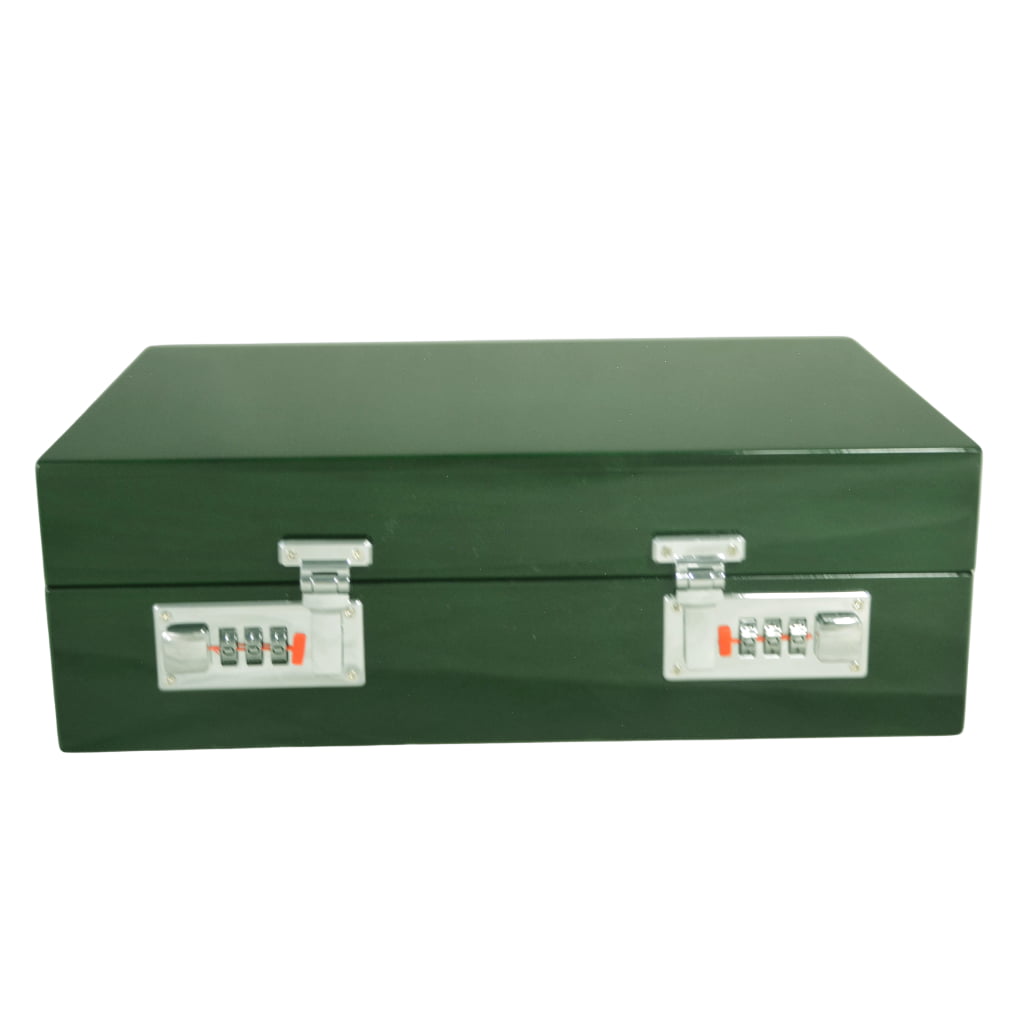 High Glossy Green Oak Grain 10 Watch Case with Combination Lock