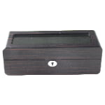 High Glossy Ebony Grain Spliced Carbon Fiber 5 Watch Case with Tempered Glass Display