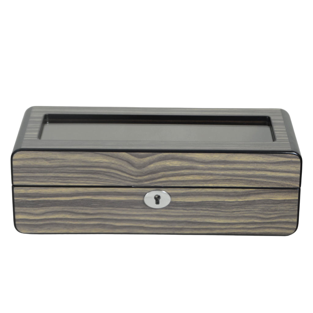High Glossy Dark Oak Grain Spliced Carbon Fiber 5 Watch Case