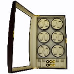 Open ebony 12 watch winder showing six dual-watch winding modules and four storage positions