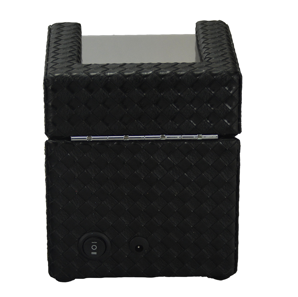 Single Black Woven Watch Winder with Japanese Mabuchi Motor