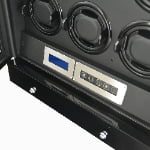 Six watch winder close-up with touchscreen display and winding control panel