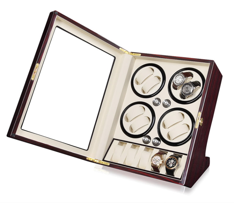 Ebony Finish 8-Watch Winder with 5-Watch Storage