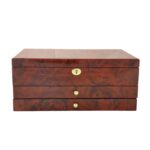Jewelry box with high gloss camphor finish and front drawer design