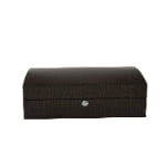 10 slot watch case with green crocodile grain exterior and front lock design