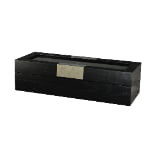 5 watch wood veneer case with tempered glass top and black exterior
