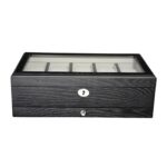 10 watch wood veneer case with tempered glass display window