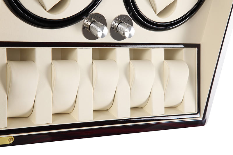 Ebony Finish 8-Watch Winder with 5-Watch Storage