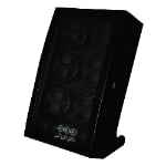 Black high-gloss 12 watch winder with closed tempered glass display window and angled cabinet design