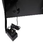 Black watch winder rear power connection with AC/DC adapter and power switch