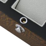 High Glossy Crocodile Grain Brown 6 Watch Case with Velvet Interior