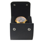 Pebbled Grain PU Leather 1 Watch Roll for Luxury Travel Storage