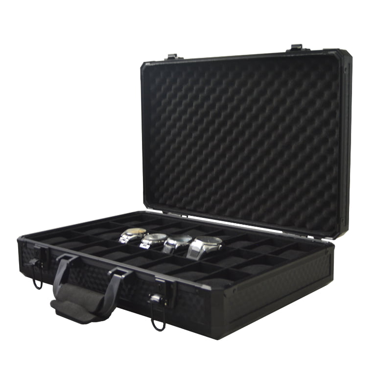 24-Slot Aluminum Alloy Watch Suitcase for Organized Storage & Presentation