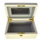 Yellow PU Leather Jewelry Organizer Box with Secret Cabinet