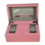 Pink PU Leather Jewelry Organizer Box with Secret Cabinet