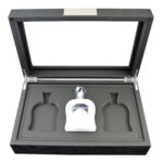 Bark Veneered MDF Perfume Case with Tempered Glass Display
