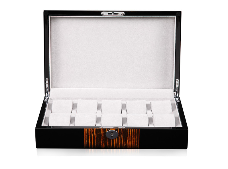 High Glossy Ebony Grain and Black 10 Watch Case