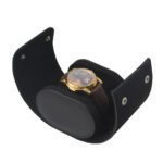 Pebbled Grain PU Leather 1 Watch Roll for Luxury Travel Storage