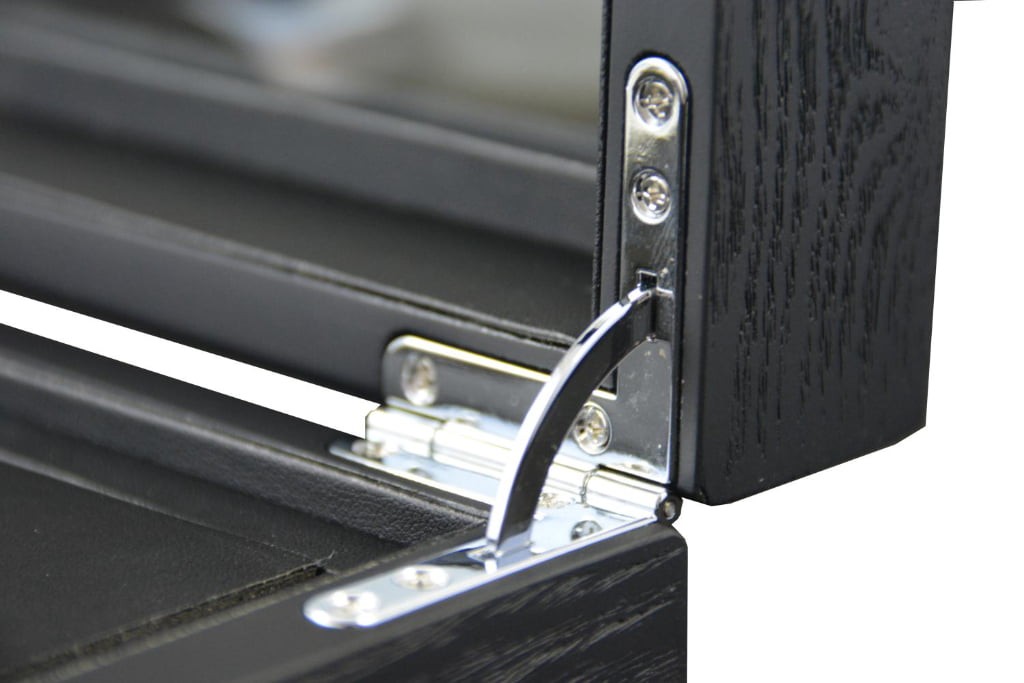Bark Veneered MDF Perfume Case with Tempered Glass Display