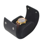 Pebbled Grain PU Leather 1 Watch Roll for Luxury Travel Storage