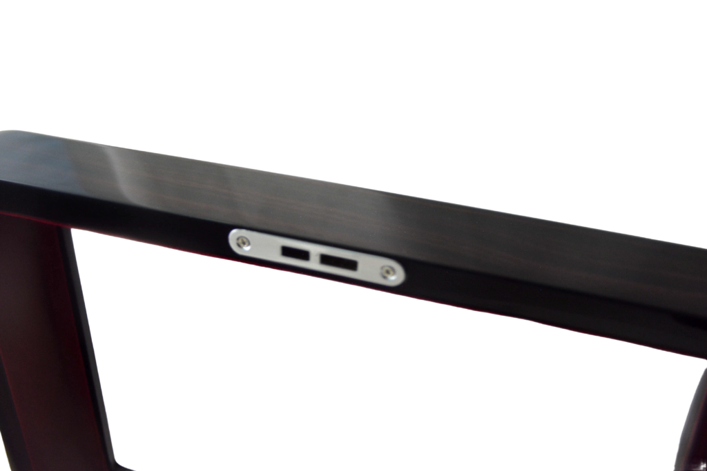 High Glossy Ebony Grain Spliced Carbon Fiber 10 Watch Case with Burgundy Velvet Interior