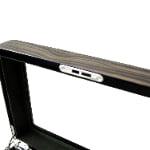 High Glossy Dark Oak Grain Spliced Carbon Fiber 10 Watch Case with Green Velvet Interior