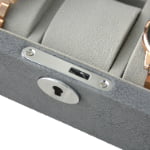 PU Leather Gray 5 Watch Case with Gray Velvet Interior
