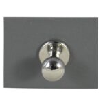 Jewelry case hinge hardware and velvet interior detail