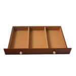Teak jewelry case drawer with organized storage compartments