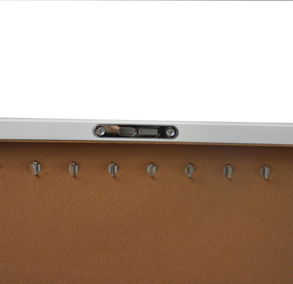Jewelry case interior panel with necklace hooks and velvet lining