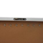 Jewelry case interior panel with necklace hooks and velvet lining