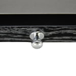 watch box with metal lock hardware detail on wood veneer surface