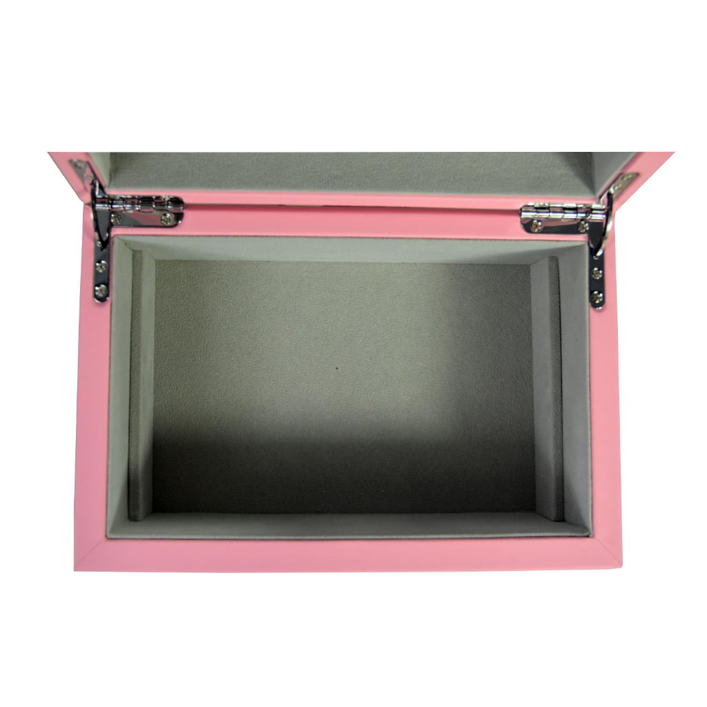 Pink PU Leather Jewelry Organizer Box with Secret Cabinet