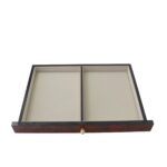 Jewelry box removable tray with divided beige interior sections