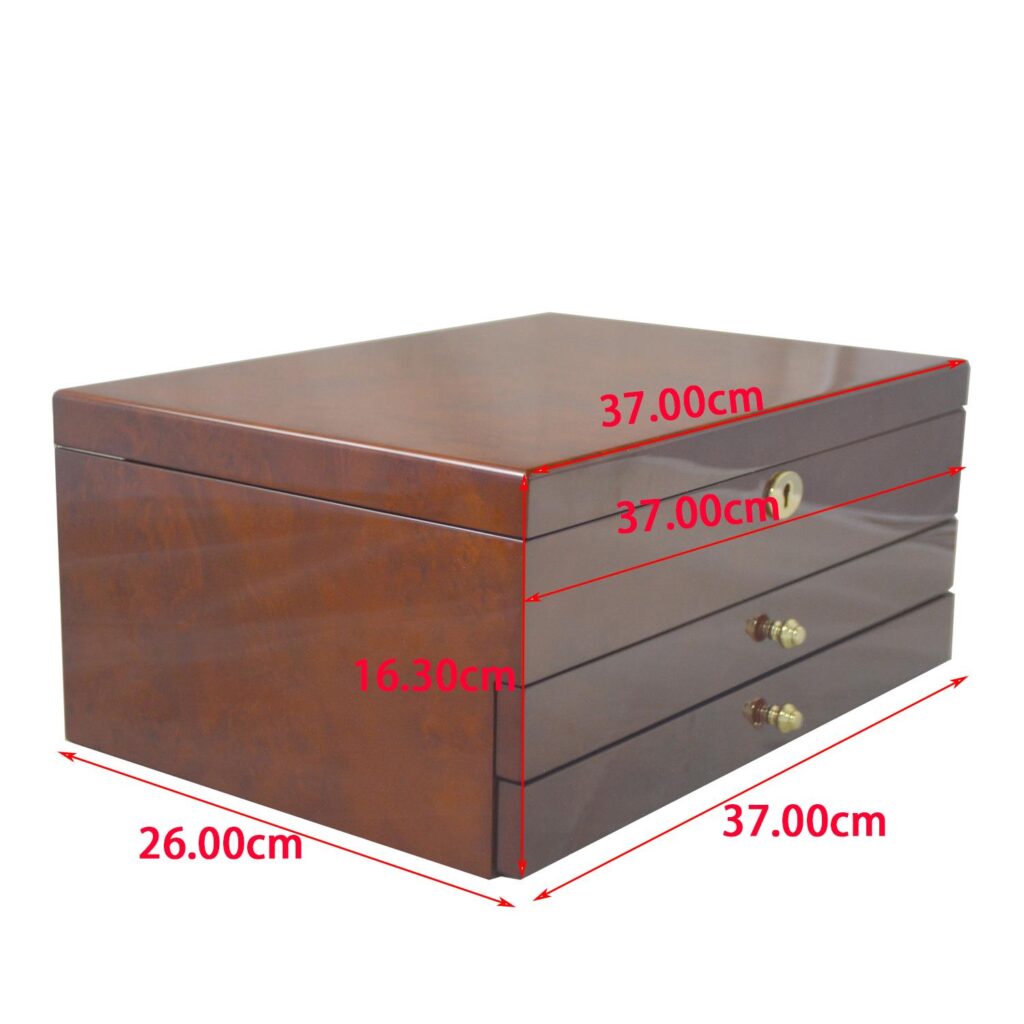High Glossy Camphor Grain Jewelry Organizer Box with Drawers
