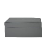 Gray PU Leather Jewelry Organizer Box with Removable Tray