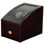 High Glossy Ebony 2-Watch Winder with 3-Watch Storage