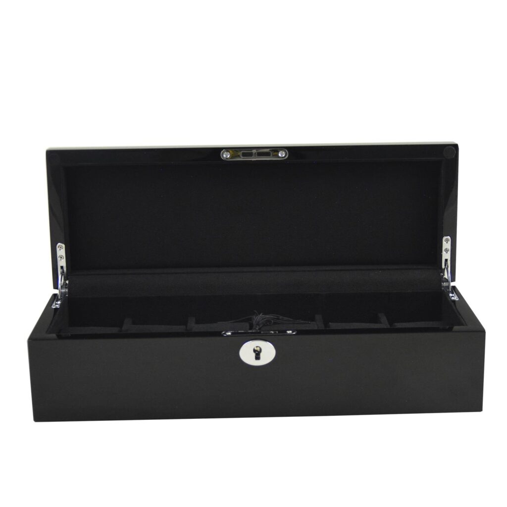 Black High Glossy Arc 6 Watch Case with Velvet Interior