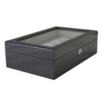 High Glossy Carbon Fiber 10 Watch Case with Tempered Glass Display
