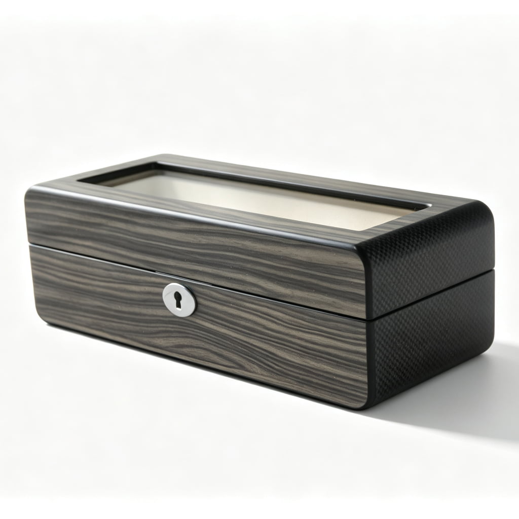 High Glossy Oak Grain Spliced Carbon Fiber 5 Watch Case