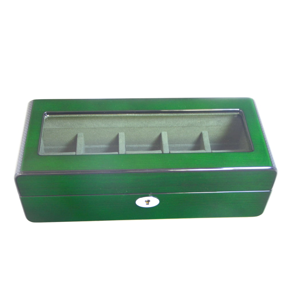High Glossy Green Oak Grain Spliced Carbon Fiber 5 Watch Case