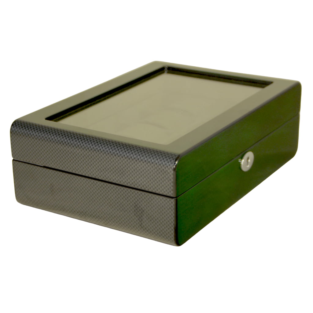 High Glossy Green Oak Grain Spliced Carbon Fiber 10 Watch Storage Case